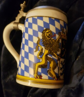 #ad Vintage Seltman Weiden Lidded Beer Stein Bavaria Apollo 15 Commander Al Worden $25.00