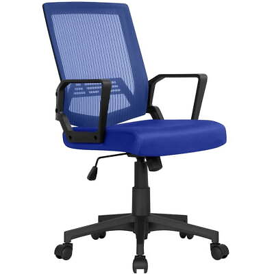 Mid Back Mesh Adjustable Ergonomic Computer ChairBlue $33.28