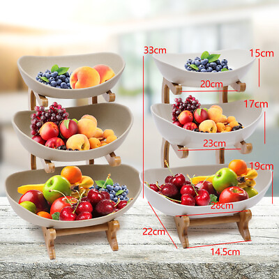 #ad 3 Tier Bowl Holder Fruit Basket Stand Kitchen Organizer Vegetables Storage Decor $47.25