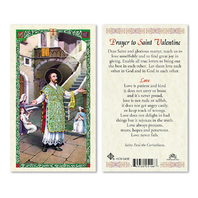 #ad Prayer to Saint Valentine Laminated Prayer card $2.75