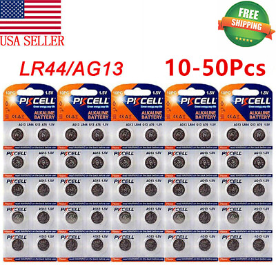 #ad 10 50X LR44 Button Cell 1.5V Alkaline Battery AG13 A76 357 Watch Toy Calculator $5.99