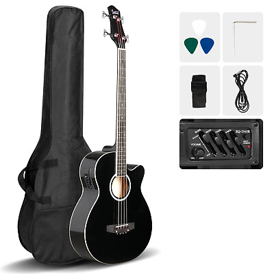 #ad Glarry GMB101 Electric Acoustic Bass Guitar w 4 Band Equalizer EQ 7545R Black $144.27