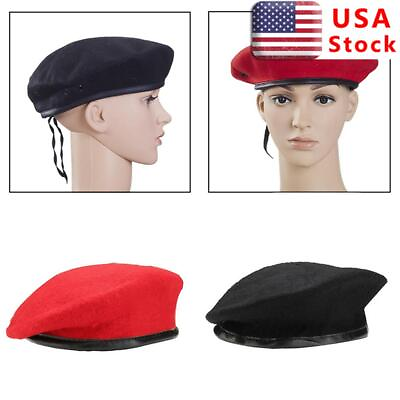 #ad Unisex Military Army Soldier Hat Beret Men Women Uniform Adjustable Cap US $10.79
