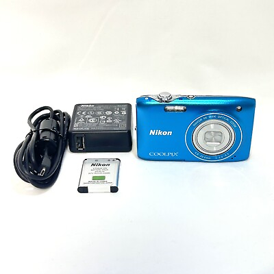 #ad Nikon COOLPIX S3100 Blue 14.0MP 5x Zoom Digital Camera From JAPAN $120.99