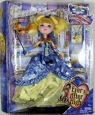 #ad Ever After High BLONDIE LOCKES THRONECOMING DOLL MATTEL Retired $129.99