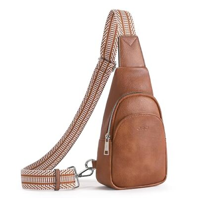 #ad Small Sling Bag for Women Crossbody Faux Leather Trendy Waist Packs 1 3 Brown $40.49