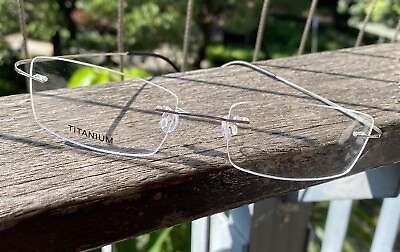 #ad Rimless Glasses Frame Men Silver Glasses Titanium Eyeglasses Flexible EyeGlasses $24.69