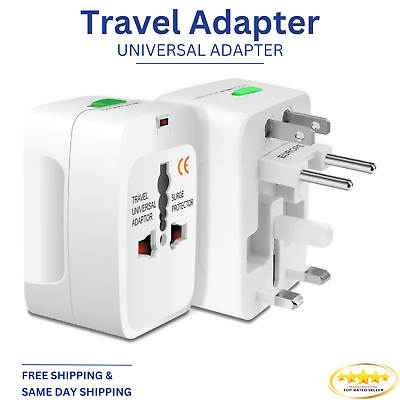 #ad Worldwide Portable Universal Power Adapter All in One Plug Travel Converter $8.99