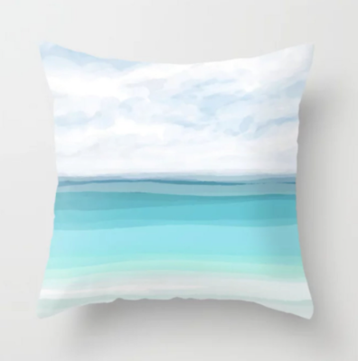 #ad Throw Pillow Case Cushion Beach Ocean Turquoise White Beach Sea View 282 L.Dumas $48.99