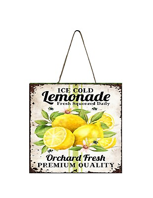#ad Ice Cold Lemonade Handmade Wood Mini Small Sign Kitchen Lemon Decor $12.48