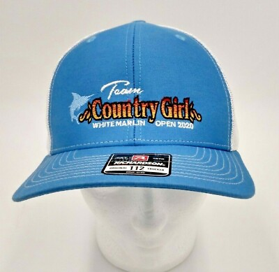 #ad Richardson Snapback Women#x27;s Trucker cap Ballcap Team Country Girl White Marlin $13.99