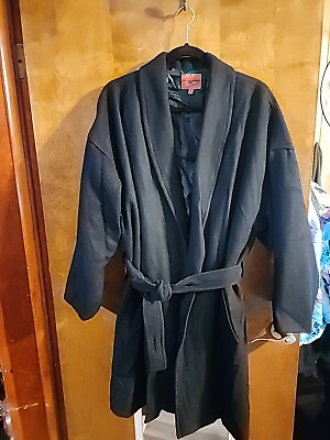 #ad Narciso Rodriguez For Design Nation Black Women#x27;s Wool Trench Peacoat XL $75.00