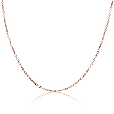 #ad 30 Inch Thin Delicate Rose Gold Plated 925 Silver 0.90mm Cable Chain Necklace $12.20