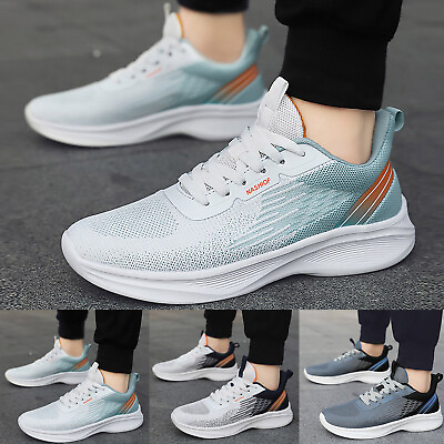 #ad Men Fashion Sneakers Mesh Mountaineering Casual Sport Shoes Solid Color Running $26.50
