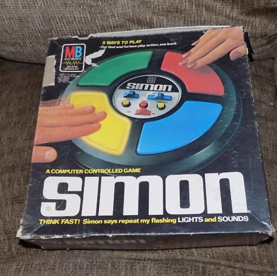 #ad Vintage SIMON Memory Game by MILTON BRADLEY 1984 Box $59.99