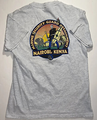 #ad Vintage USMC Marine Corps Security Guard Detachment Naorobi Kenya T Shirt Mens M $39.99