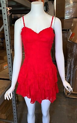 #ad Wild Fales mini dress Ruffle Tiered red size : Large $10.00