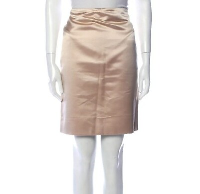 Akris x Bergdorf Goodman 100% Silk Shell Blush Shimmer Skirt Size M $75.00
