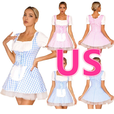 #ad US Women#x27;s French Maid Dress Halloween Cosplay Costume Outfits Fancy Dress Up $16.18