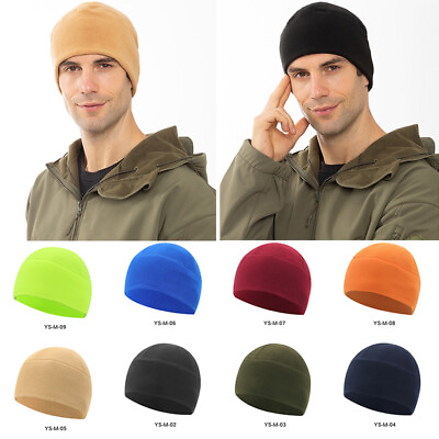 #ad Men Military Style Warmer Cap Polar Fleece Winter Skiing Hat Tactical Beanie Hat $4.74