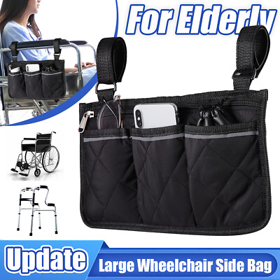 #ad Wheelchair Armrest Accessories Storage Organizer Side Bag to Hang on for Elderly $7.81