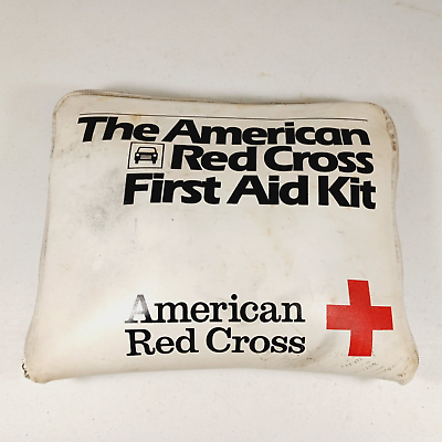 #ad #ad Vtg Zip Up American Red Cross First Aid Kit With Original UNOPENED Supplies 1984 $5.00