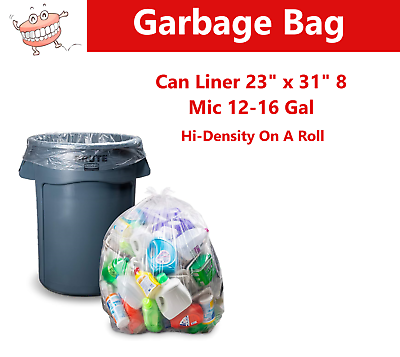#ad Garbage Bags Office Household Storage Clear Hi Density On A Roll Trash 12 16 Gln $29.95