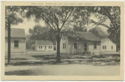 #ad Perry Ga Perry Court Cabins at Ball and Main Vintage Postcard Chrome Georgia $9.99