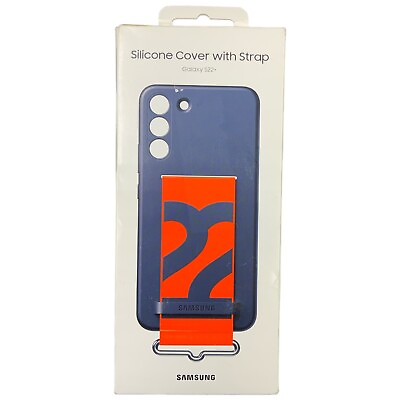 #ad Genuine Samsung Galaxy S22 Plus Silicone Cover Case with Strap Navy Blue $14.90