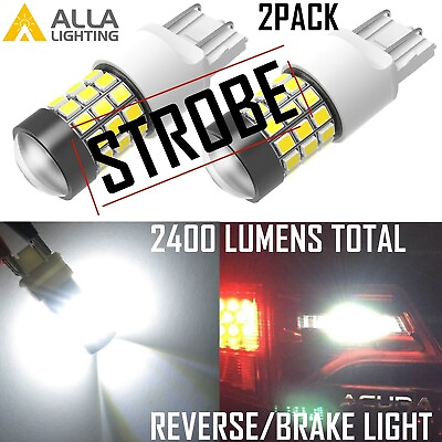 #ad Alla Lighting 39 LED 7443 Strobe Flashing Brake Stop Backup Light Bulb White VS $19.99