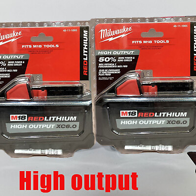 #ad #ad 2 GENUINE High output 48 11 1865 18V Milwaukee 6.0 AH Batteries M18 NEW $117.99