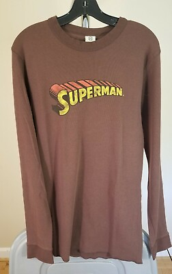 Superman DC Comics Classic Brown Superman Large Thermal Long Sleeve Shirt $26.99