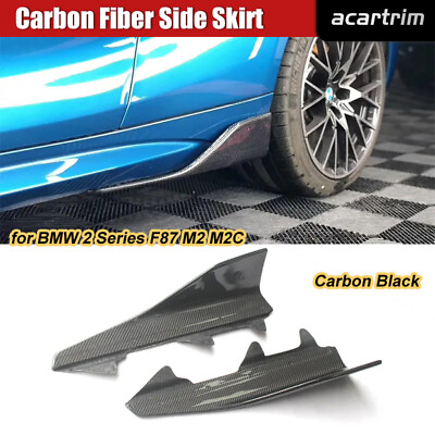 #ad Carbon Fiber Fit For 2016 20 BMW F87 M2 P Style Side Skirt Splitter Lip Spoilers $173.99