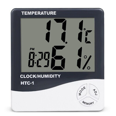 #ad THERMOMETER INDOOR Digital LCD Hygrometer Temperature Humidity Meter Alarm Clock $5.99