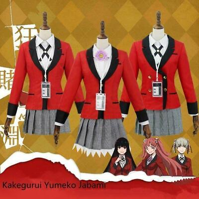 #ad Kakegurui Yumeko Jabami School Girls Uniform Full Set Cosplay Dress $39.19