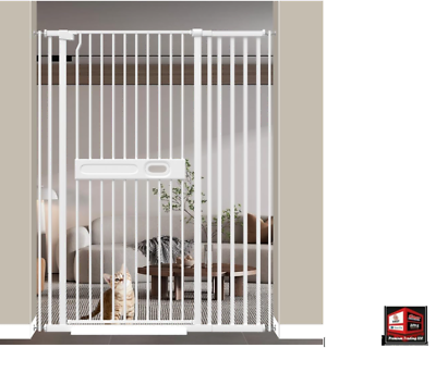 #ad 59quot; Extra Tall Safety Cat Gate 33.5quot; 37.4quot; Wide Pet Gates Easy Open Handle $169.95