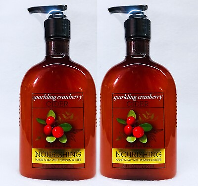 #ad 2 Bath Body Works SPARKLING CRANBERRY CIDER Nourishing Hand Soap Liquid Wash 8oz $18.99