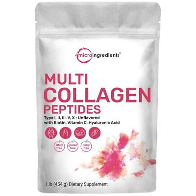 Multi Collagen Peptides Powder Hydrolyzed Protein Peptides Type llllllVX $34.20