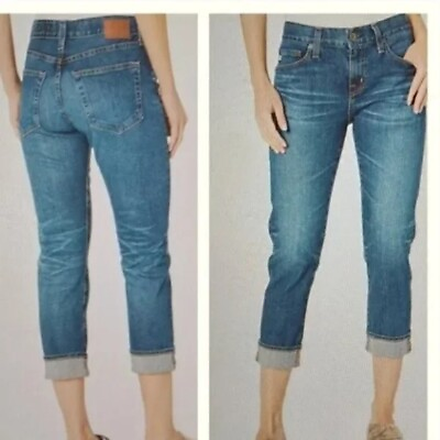 AG ADRIANO GOLDSCHMIED Denim Tomboy Relaxed Straight Crop Jeans $10.98