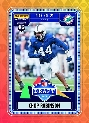 #ad 2024 Panini Instant NFL Chop Robinson Draft Night SP Rookie Card **Pre Sell** $6.48