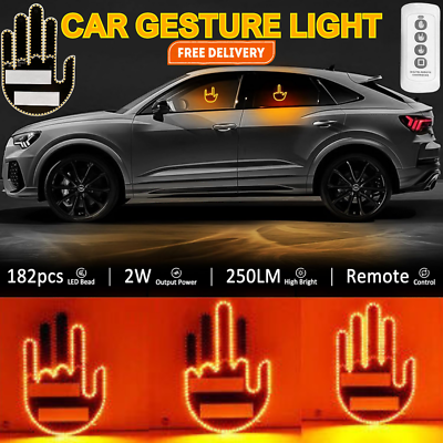 #ad Funny Finger Gesture Light With Remote LED Finger Sign Lamp For Caramp;Truck Window $15.99