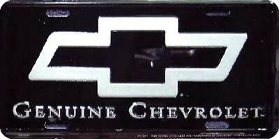#ad GENUINE CHEVROLET BLACK TRUCK METAL LICENSE PLATE OFFICIALLY LICENSED $9.88