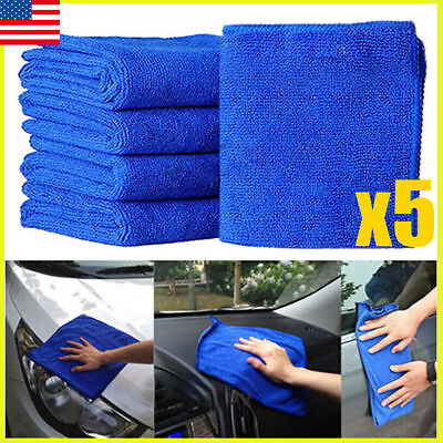 #ad 5 Microfiber Cleaning Cloth Towel Rag Car Polishing No Scratch Auto Detailing* $4.99