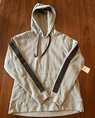 #ad DKNY Sport Mens Hooded Sweatshirt Size Medium Grey And Black $61.01