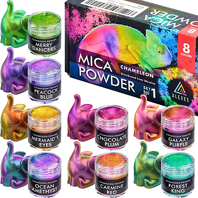 8 Color Chameleon Powder Pigment Set Updated Mica Powder for Epoxy Resin #ad $26.29