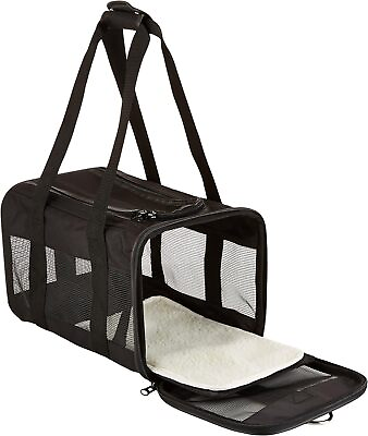 #ad Amazon Basic Black Mesh Soft Sided Pet Travel Tote Carrier Bag Cat Small Dog $19.88