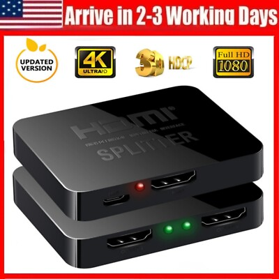 #ad Active HDMI Splitter Powered Amplifier 1 to 2 4K 2160P 1080P Screen Mirroring $10.92