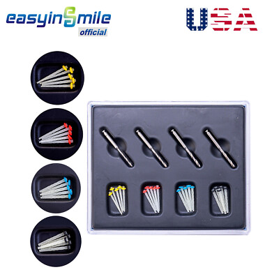 #ad Easyinsmil Dental Quartz Fiber Post Screw Thread High intensity With 4 Drills $10.35