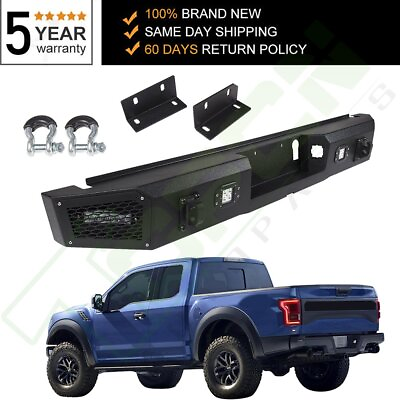 #ad Rear Bumper Steel Step Assembly For Ford F150 2015 2017 led light winch $418.56
