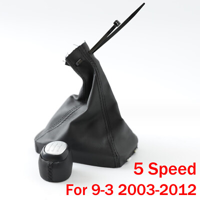5 Speed Leather Gear Shift Knob Gaiter Boot Fit for Saab 9 3 2003 2012 Year $18.85